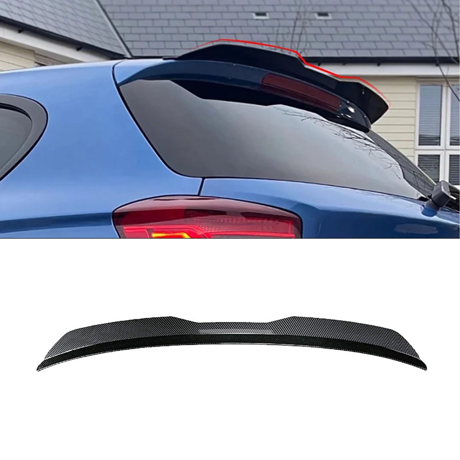Compatible with BMW 1 Series M140i 2017, Hatchback Rear Roof Spoiler Car Tail Wing Refit Parts,A Gloss black