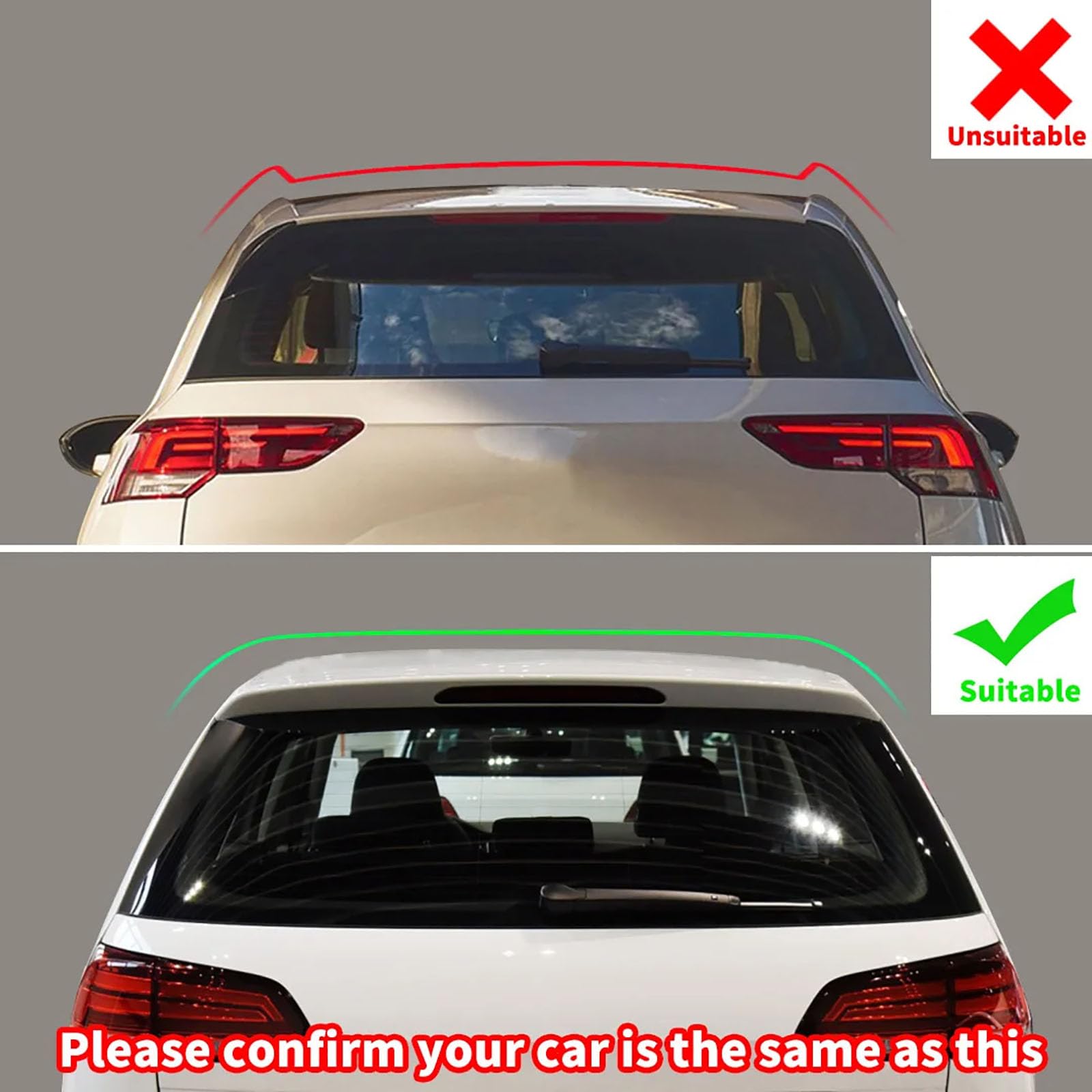 Compatible with BMW 1 Series M140i 2017, Hatchback Rear Roof Spoiler Car Tail Wing Refit Parts,A Gloss black