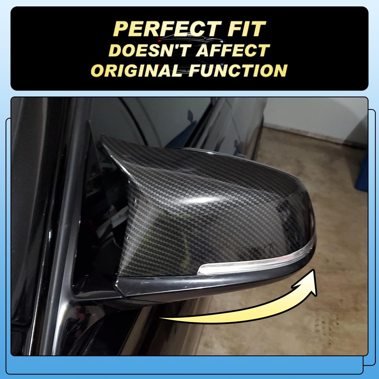 Wing Mirror Covers Fit for BMW F20 F30 F32 M2 X1 Carbon
