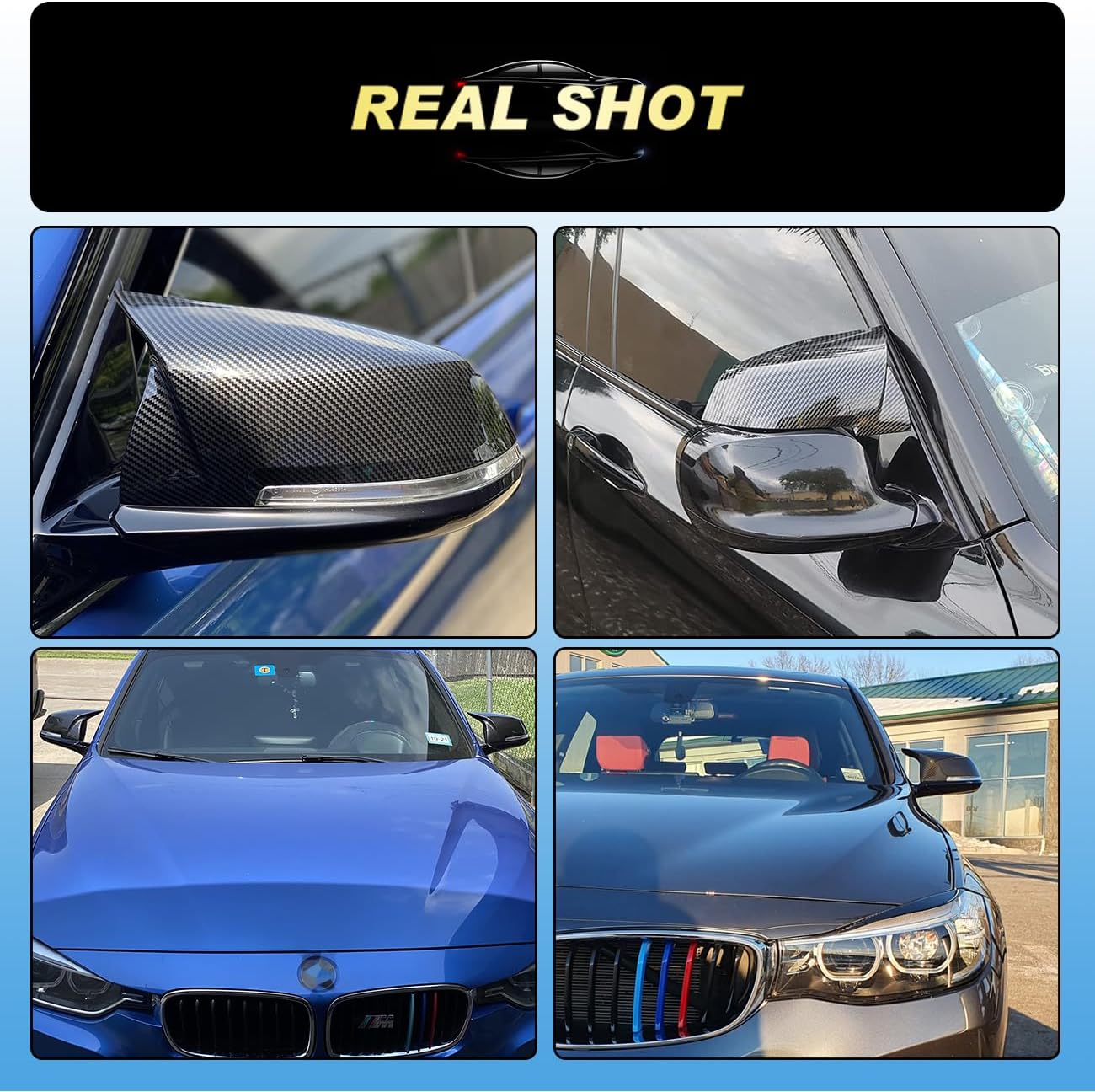 Wing Mirror Covers Fit for BMW F20 F30 F32 M2 X1 Carbon
