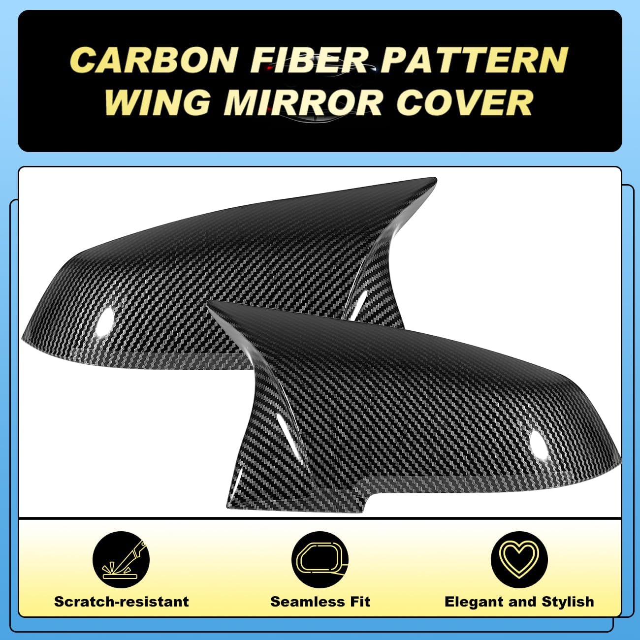 Wing Mirror Covers Fit for BMW F20 F30 F32 M2 X1 Carbon