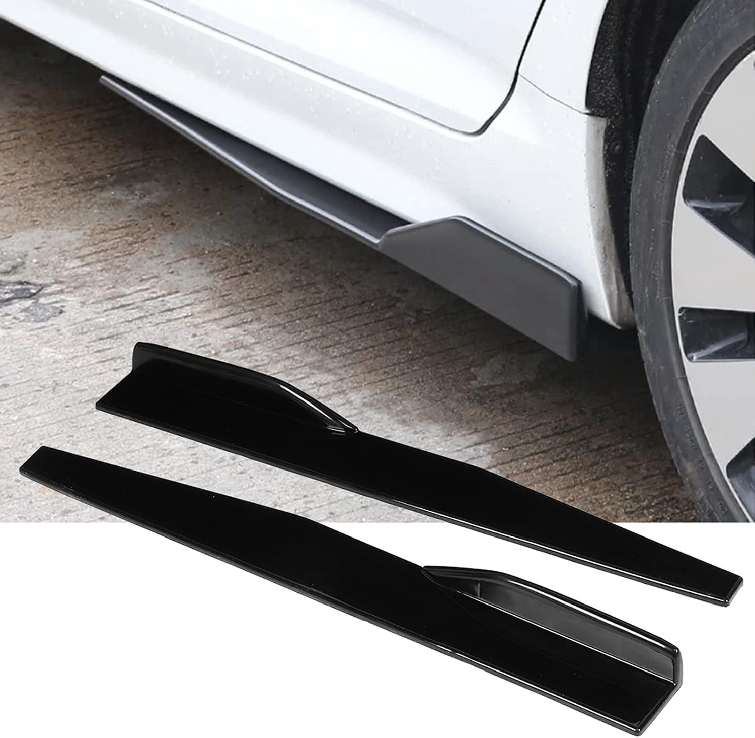 Universal Side Skirts, 29.3in Flexible ABS Car Body Styling Side Skirt, Practical Accessory Side Skirt Rocker Extension Splitter Diffusers Compatible with Most Cars