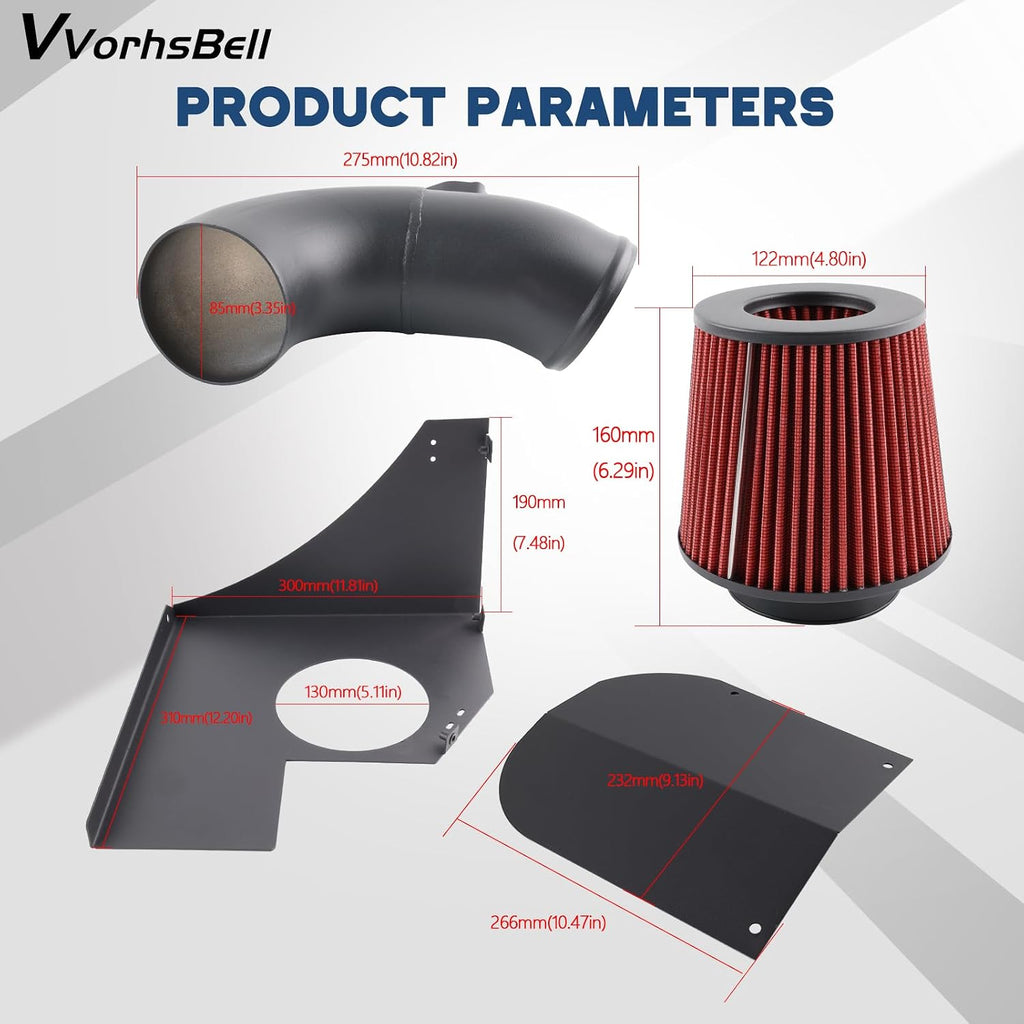 Cold Air Intake Kit Compatible with 2016+ BMW B58 F20 M140i F22 M240i F30 F32 M340i M440i Performance Upgrade with Washable Filter