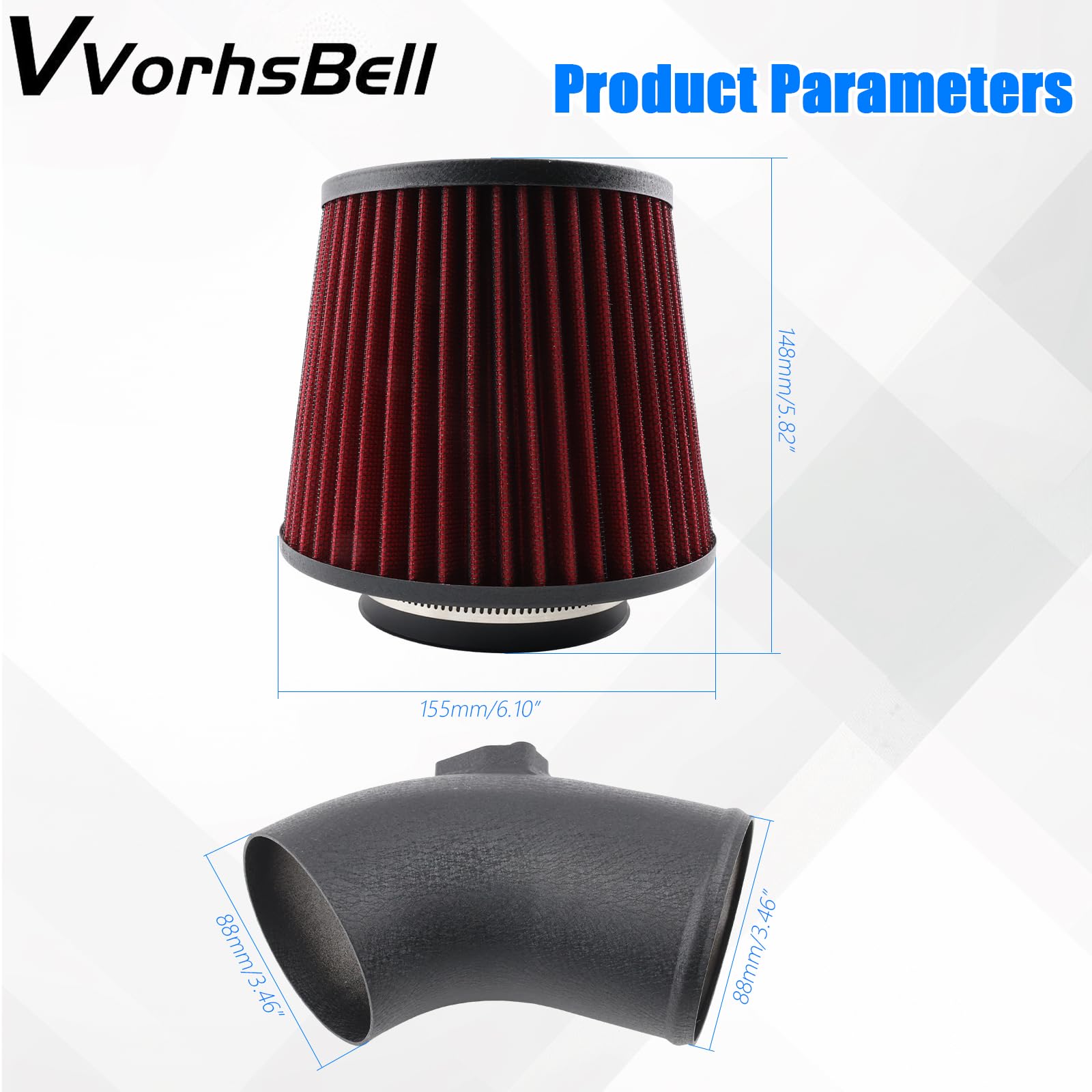 Cold Air Intake Kit Compatible with 2016+ BMW B58 F20 M140i F22 M240i F30 F32 M340i M440i Performance Upgrade with Washable Filter