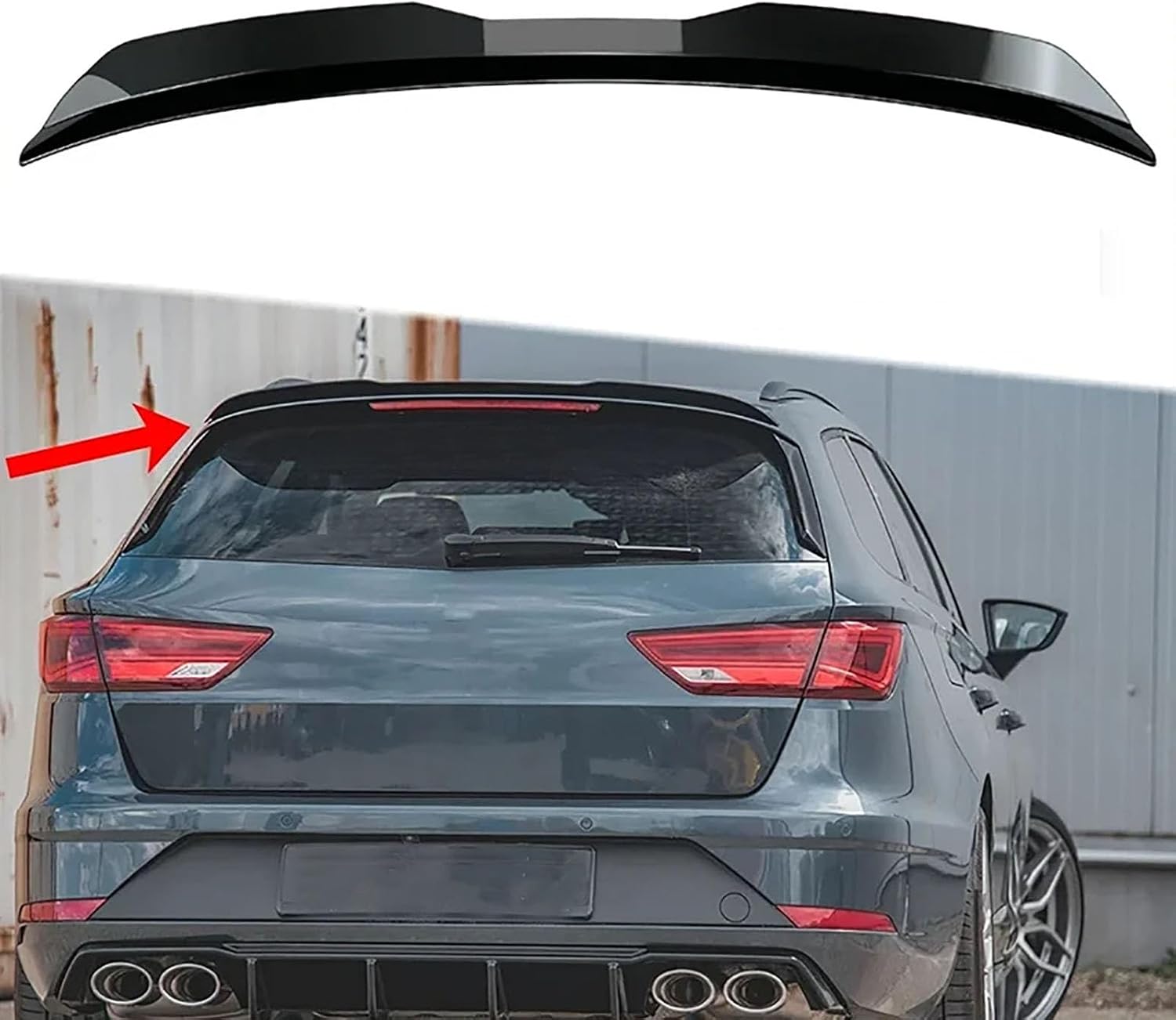 Compatible with BMW 1 Series M140i 2017, Hatchback Rear Roof Spoiler Car Tail Wing Refit Parts,A Gloss black