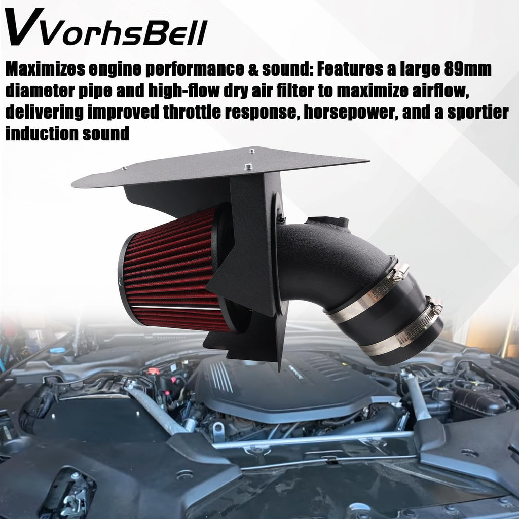 Cold Air Intake Kit Compatible with 2016+ BMW B58 F20 M140i F22 M240i F30 F32 M340i M440i Performance Upgrade with Washable Filter