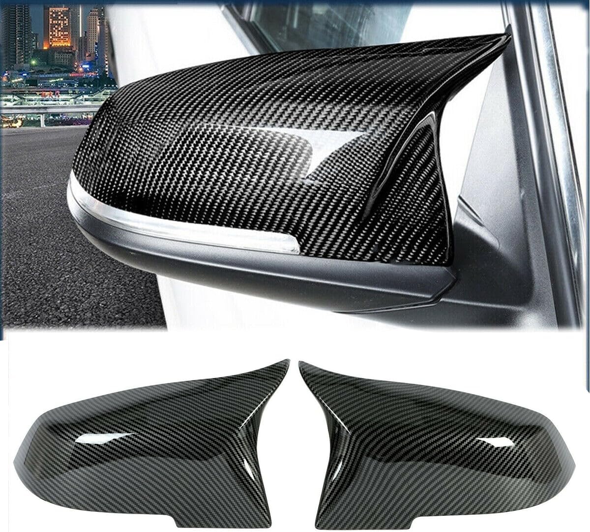 Wing Mirror Covers Fit for BMW F20 F30 F32 M2 X1 Carbon