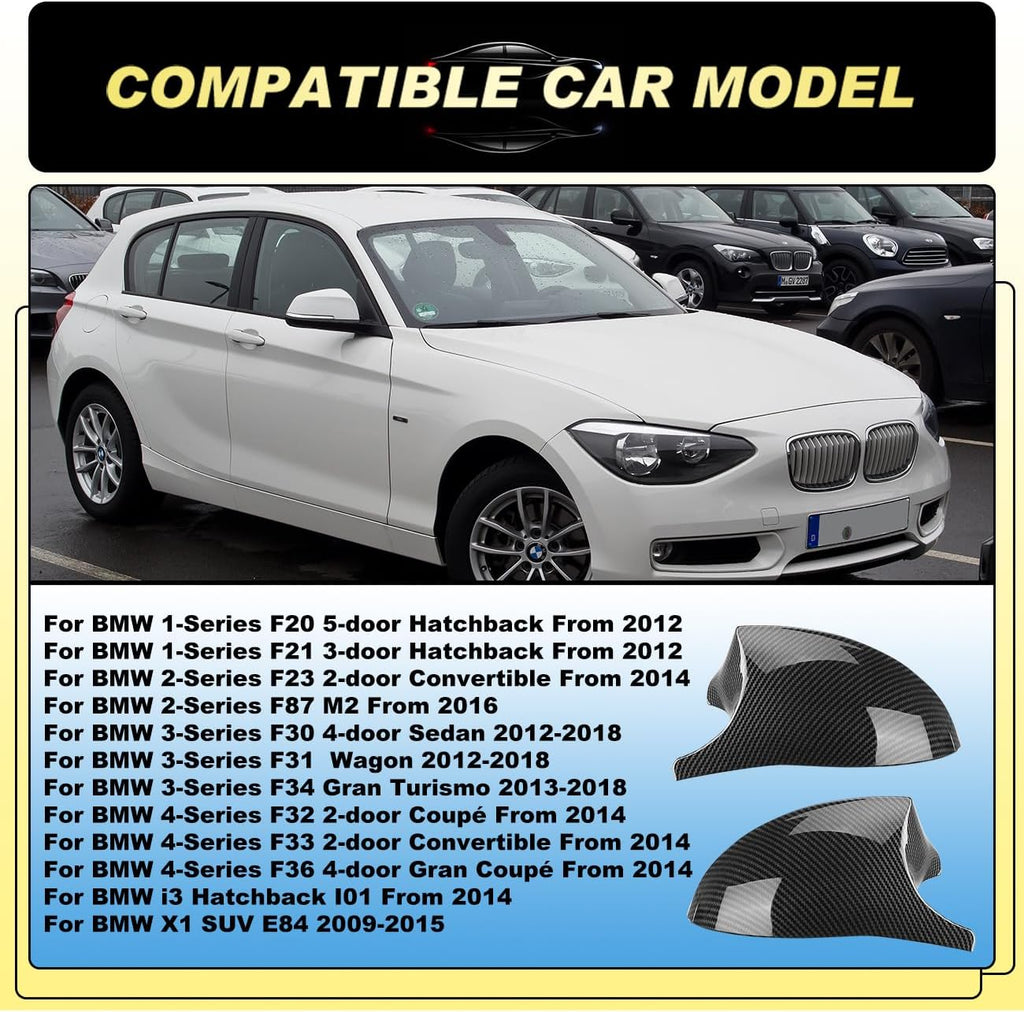 Wing Mirror Covers Fit for BMW F20 F30 F32 M2 X1 Carbon